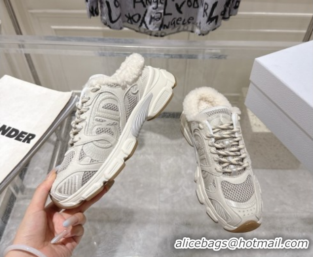 Best Product Dior Chrono Sneaker Mules in Leather-Effect and Mesh Grey 1217080