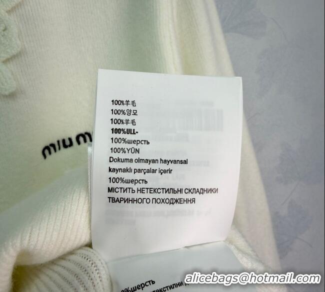Buy Inexpensive Miu Miu Wool Cardigan with Crochet MM122513 White 2025
