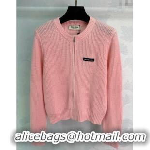 Unique Grade Miu Miu Wool Knit Cardigan MM122514 Pink 2025