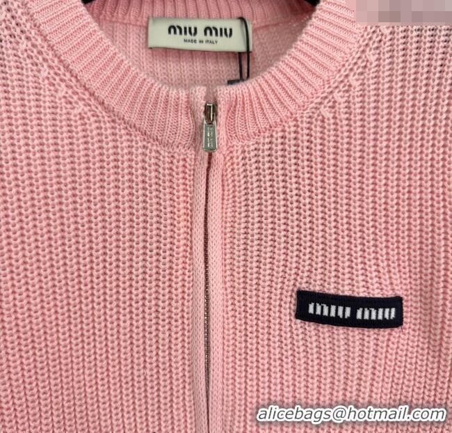 Unique Grade Miu Miu Wool Knit Cardigan MM122514 Pink 2025