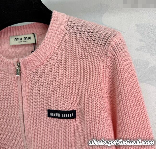 Unique Grade Miu Miu Wool Knit Cardigan MM122514 Pink 2025