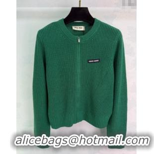 Unique Grade Miu Miu Wool Knit Cardigan MM122514 Green 2025