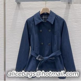 Famous Brand Miu Miu Reversible Coat MM122515 Blue 2025