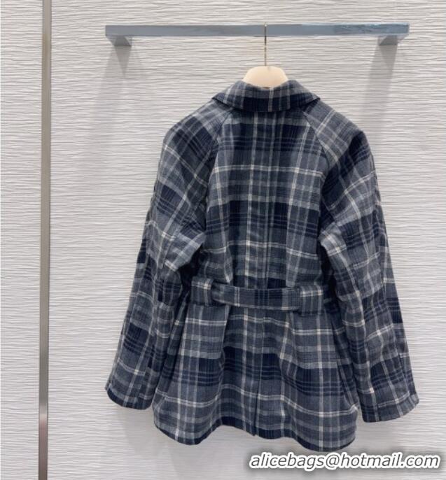 Famous Brand Miu Miu Reversible Coat MM122515 Blue 2025