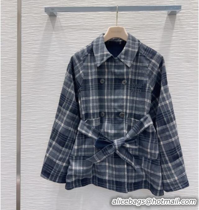 Famous Brand Miu Miu Reversible Coat MM122515 Blue 2025