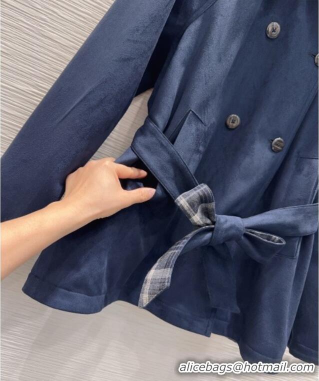 Famous Brand Miu Miu Reversible Coat MM122515 Blue 2025