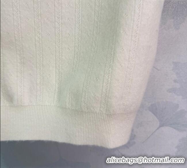 Good Quality Miu Miu Cashmere Silk Cardigan MM122516 White 2025