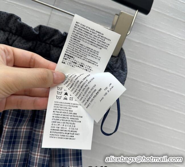 Top Grade Miu Miu Cotton Plaid Mini Skirt MM122520 Blue 2025