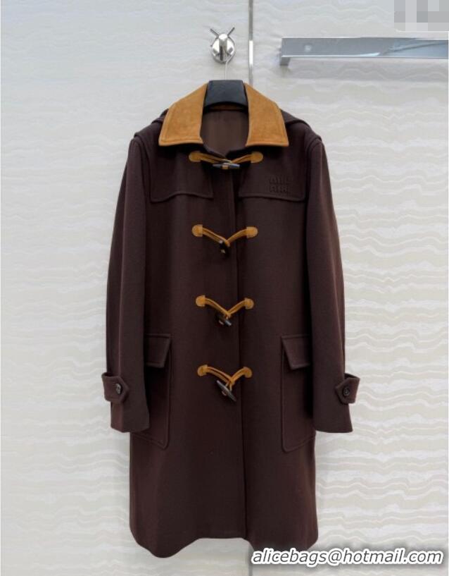 Reasonable Price Miu Miu Wool Coat MM122521 Brown 2025