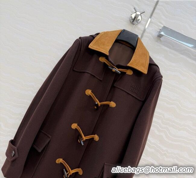 Reasonable Price Miu Miu Wool Coat MM122521 Brown 2025