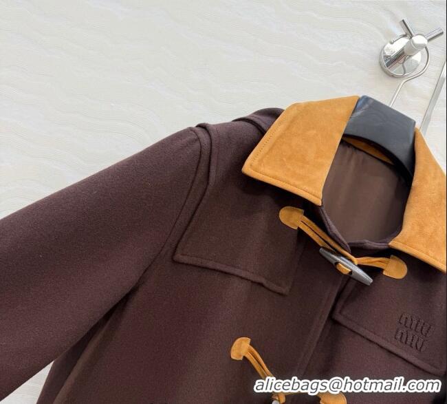 Reasonable Price Miu Miu Wool Coat MM122521 Brown 2025
