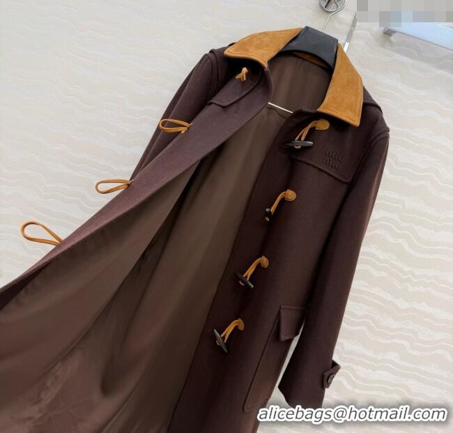 Reasonable Price Miu Miu Wool Coat MM122521 Brown 2025