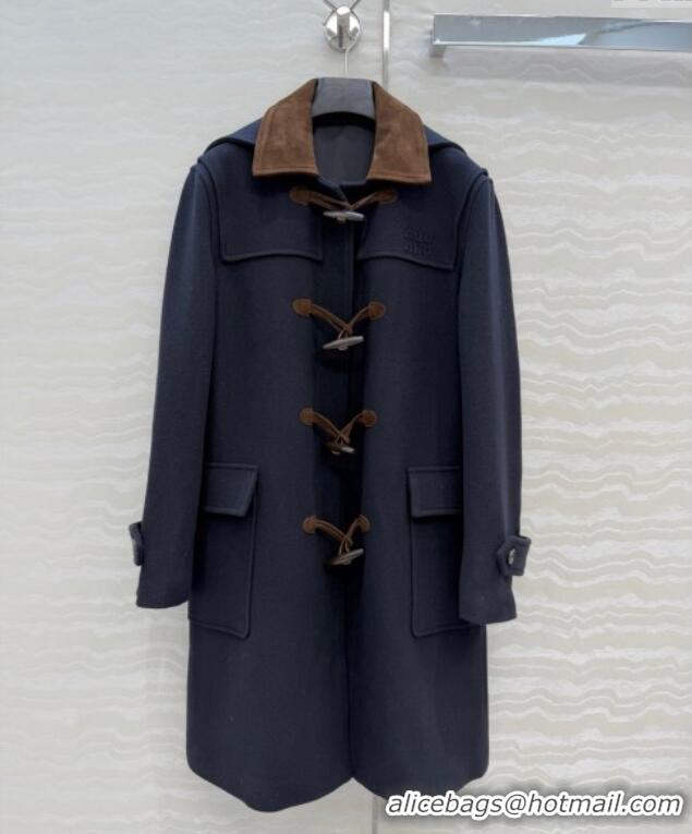 Good Quality Miu Miu Wool Coat MM122521 Blue 2025