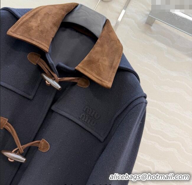 Good Quality Miu Miu Wool Coat MM122521 Blue 2025