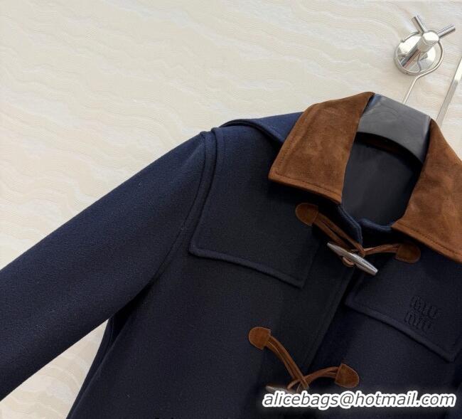 Good Quality Miu Miu Wool Coat MM122521 Blue 2025