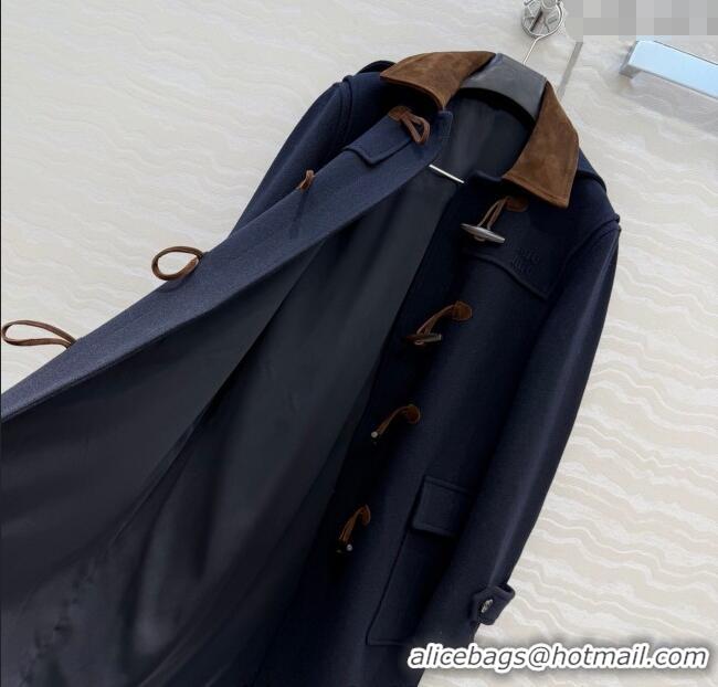 Good Quality Miu Miu Wool Coat MM122521 Blue 2025