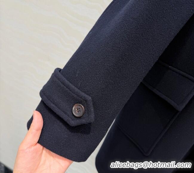 Good Quality Miu Miu Wool Coat MM122521 Blue 2025