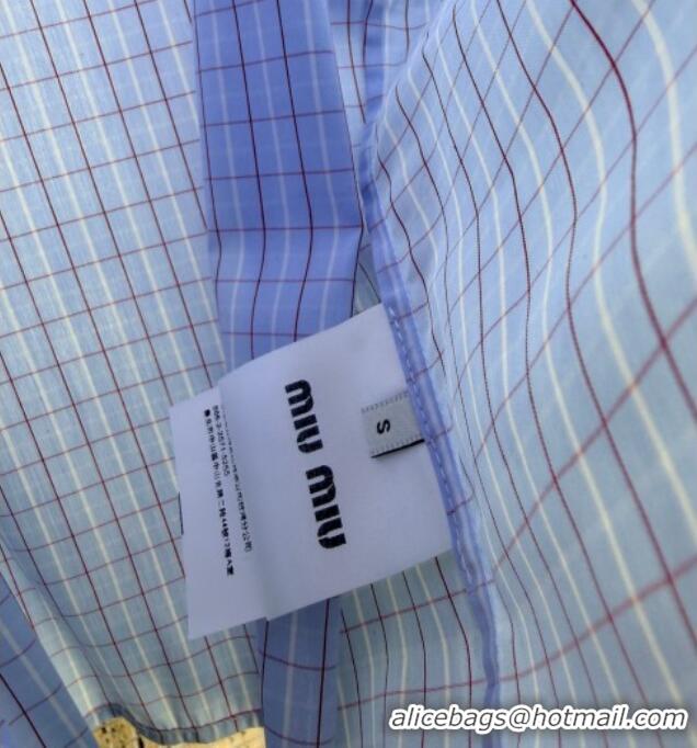 Top Quality Miu Miu Plaid Shirt MM122522 Blue/Red 2025