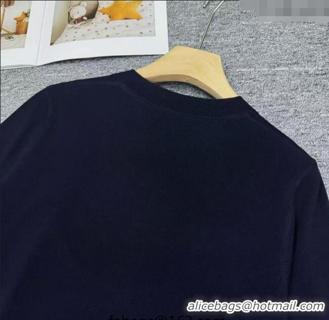 Big Discount Miu Miu Wool Cardigan with Blud Plaid Trim MM122523 Royal Blue 2025