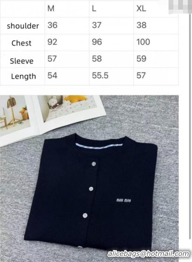 Big Discount Miu Miu Wool Cardigan with Blud Plaid Trim MM122523 Royal Blue 2025