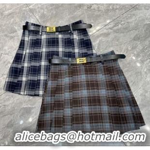 Luxury Discount Miu Miu Plaid Mini Skirt MM122525 2025