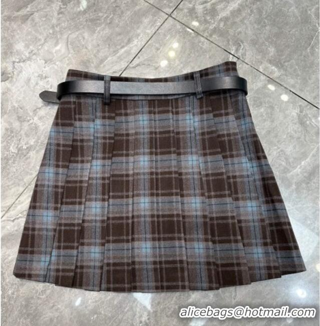 Luxury Discount Miu Miu Plaid Mini Skirt MM122525 2025