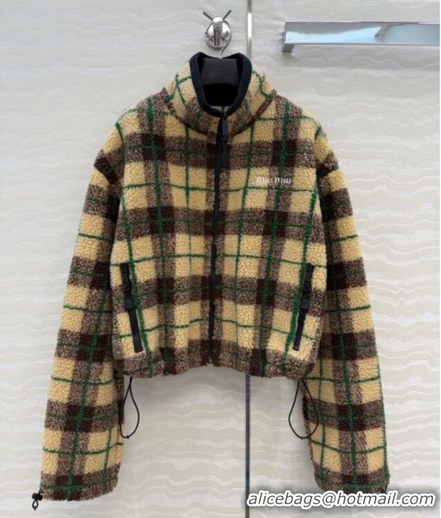Super Quality Miu Miu Plaid Jacket MM122526 Beige 2025