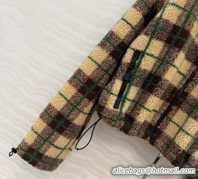 Super Quality Miu Miu Plaid Jacket MM122526 Beige 2025