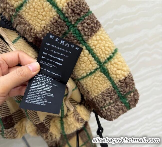 Super Quality Miu Miu Plaid Jacket MM122526 Beige 2025