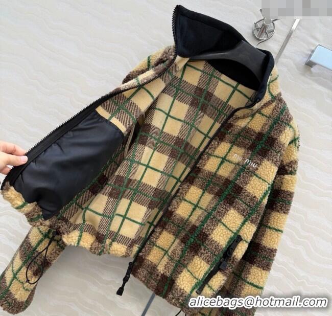 Super Quality Miu Miu Plaid Jacket MM122526 Beige 2025