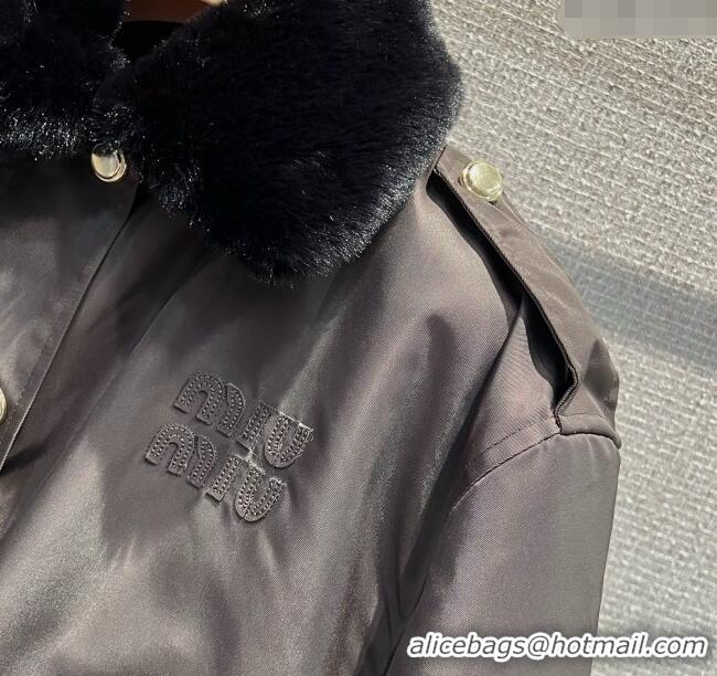 Best Price Miu Miu Jacket with Wool Neck Vintage MM122528 Brown 2025