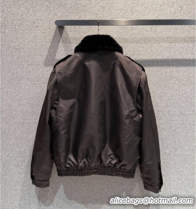 Best Price Miu Miu Jacket with Wool Neck Vintage MM122528 Brown 2025