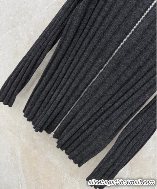 Good Quality Miu Miu Knit Cardigan MM122529 Dark Grey 2025