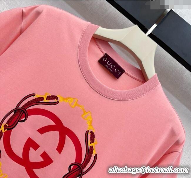 Popular Style Gucci Cotton T-Shirt GG122601 Pink 2025