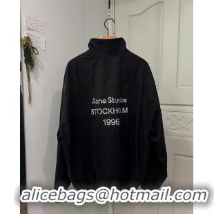 Reasonable Price Acne Studios Logo Zipper Men Jacket AS1188 Black