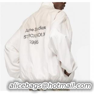 ​Super Quality Acne Studios Logo Zipper Men Jacket AS1188 Dusty White