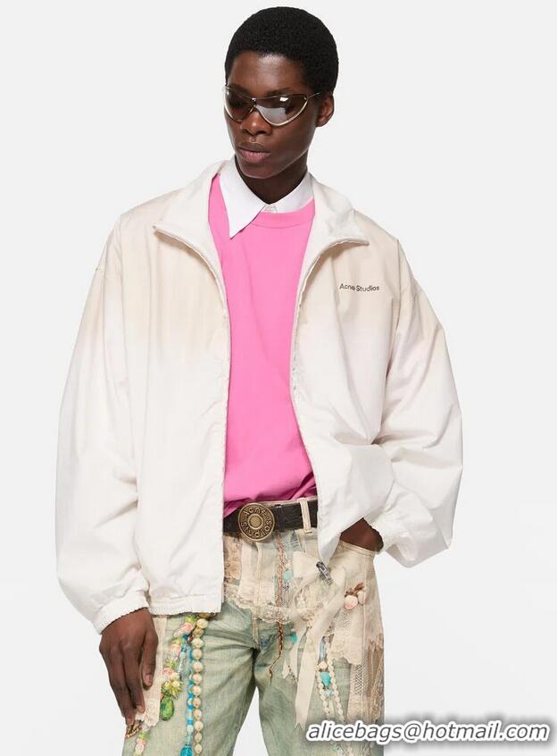 ​Super Quality Acne Studios Logo Zipper Men Jacket AS1188 Dusty White