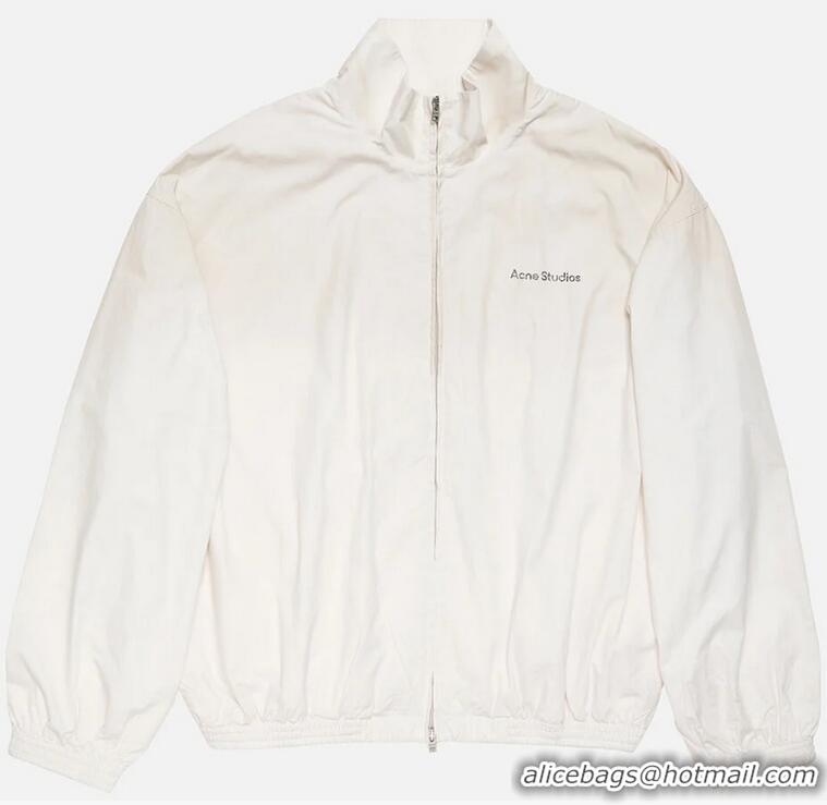 ​Super Quality Acne Studios Logo Zipper Men Jacket AS1188 Dusty White