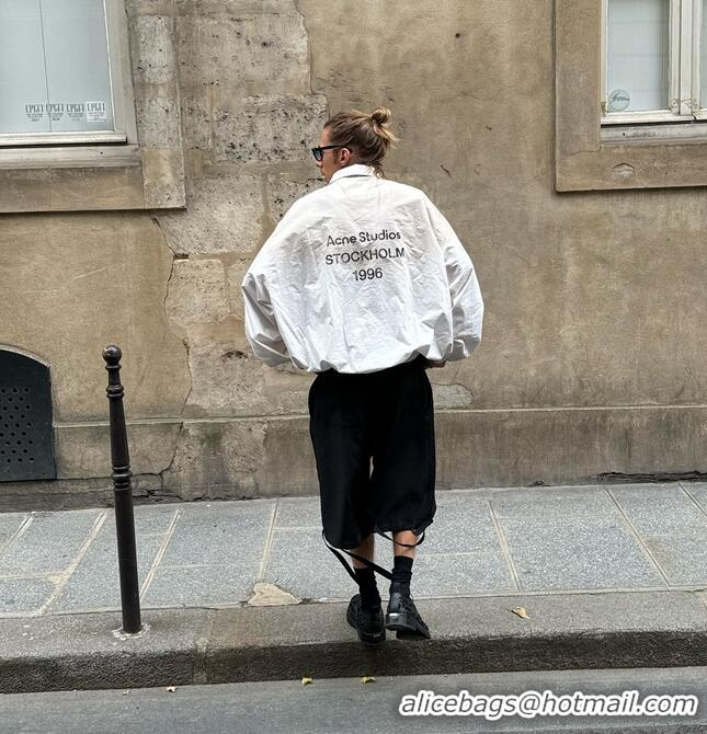 ​Super Quality Acne Studios Logo Zipper Men Jacket AS1188 Dusty White