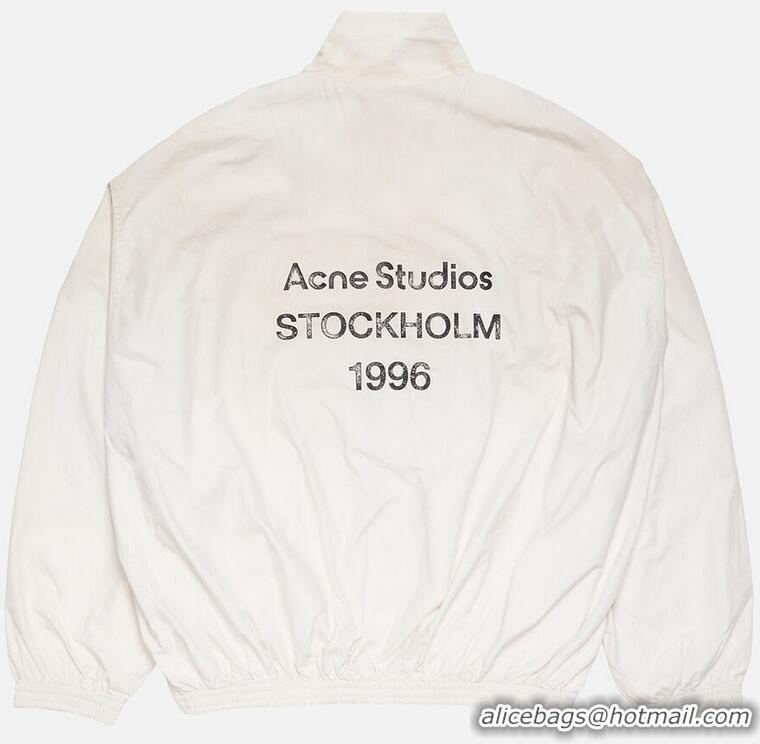 ​Super Quality Acne Studios Logo Zipper Men Jacket AS1188 Dusty White