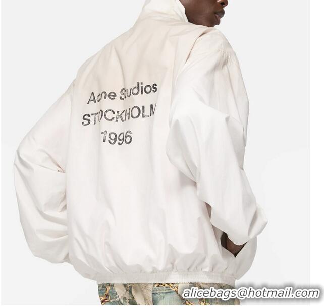 ​Super Quality Acne Studios Logo Zipper Men Jacket AS1188 Dusty White