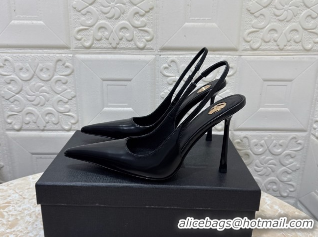 Sumptuous Saint Laurent Romy Slingback Pumps 10.5cm in Patent Leather Black 1028083
