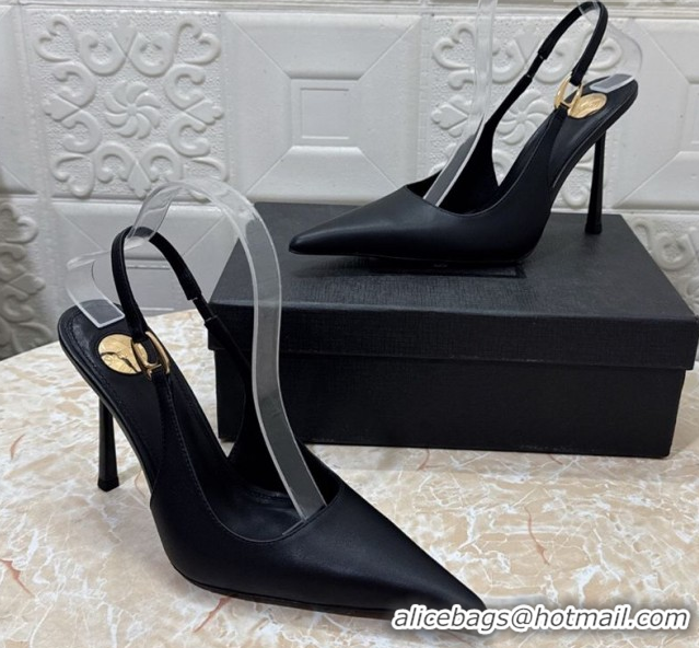 Good Product Saint Laurent Vendome Slingback Pumps 10.5cm in Calf Leather Black 1028097
