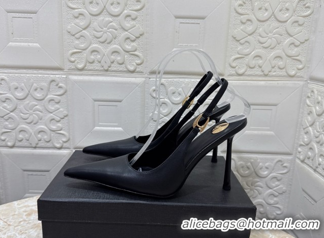 Good Product Saint Laurent Vendome Slingback Pumps 10.5cm in Calf Leather Black 1028097