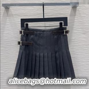 Big Discount Prada Mini Skirt with Buckles PR122607 Grey 2025