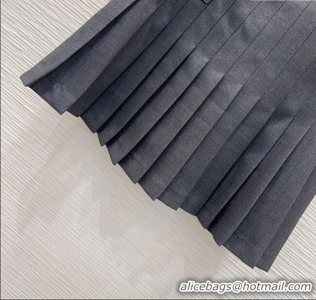 Big Discount Prada Mini Skirt with Buckles PR122607 Grey 2025