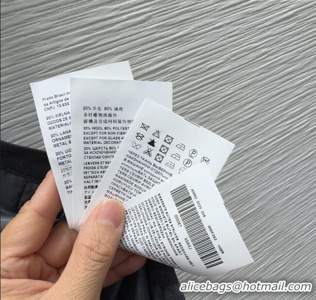 Big Discount Prada Mini Skirt with Buckles PR122607 Grey 2025