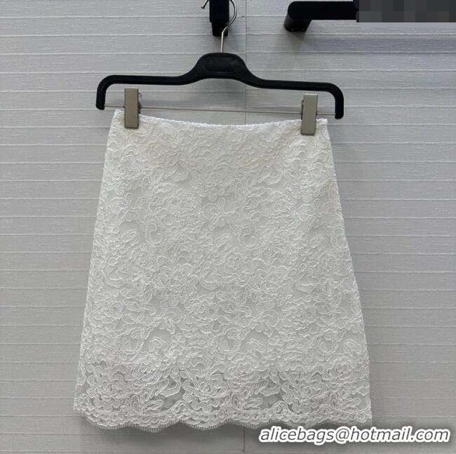 Fashion Discount Ermanno Scervino Lace Mini Skirt ES122602 White 2025