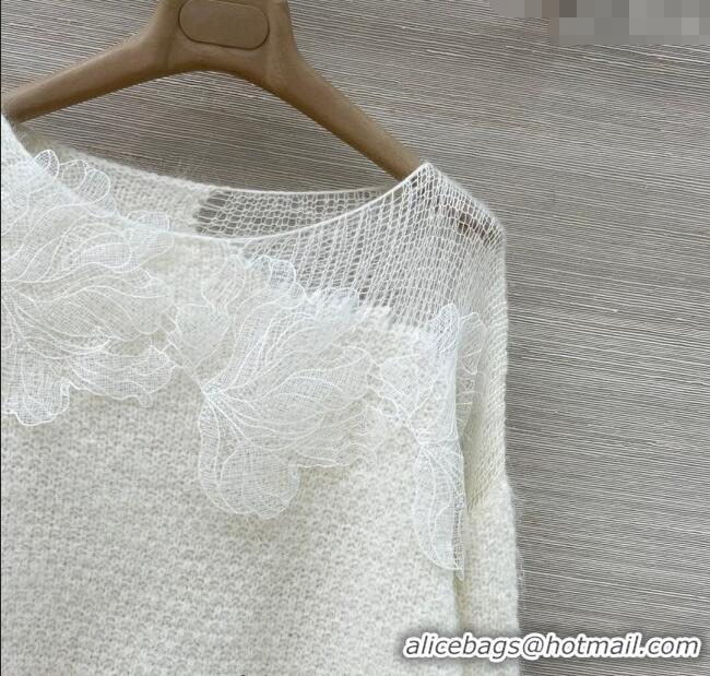 Top Quality Ermanno Scervino Lace Charm Sweater ES122604 White 2025