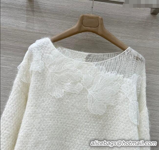 Top Quality Ermanno Scervino Lace Charm Sweater ES122604 White 2025